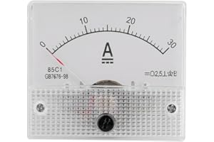 MOPFOL Analog Ammeter DC 0-5A/10A/30A – 2.5 Accuracy Current Voltage Panel Meter for Automotive Electrical Testing, Plastic H