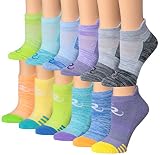 Ronnox Women's 12-Pairs Low Cut Running & Athletic Performance Tab Socks Small/Medium RLT13-AB-SM