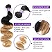 10A Ombre Brazilian Virgin Hair Body Wave Human Hair Bundles Ombre Brazilian Human Hair 100% Unprocessed Virgin Remy Hair Bundles 2 Tone Black to Blonde Human Hair Weave (16/18/20+14 Inch, T1B/27)