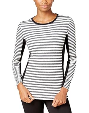 Womens Striped Top Charcoal L