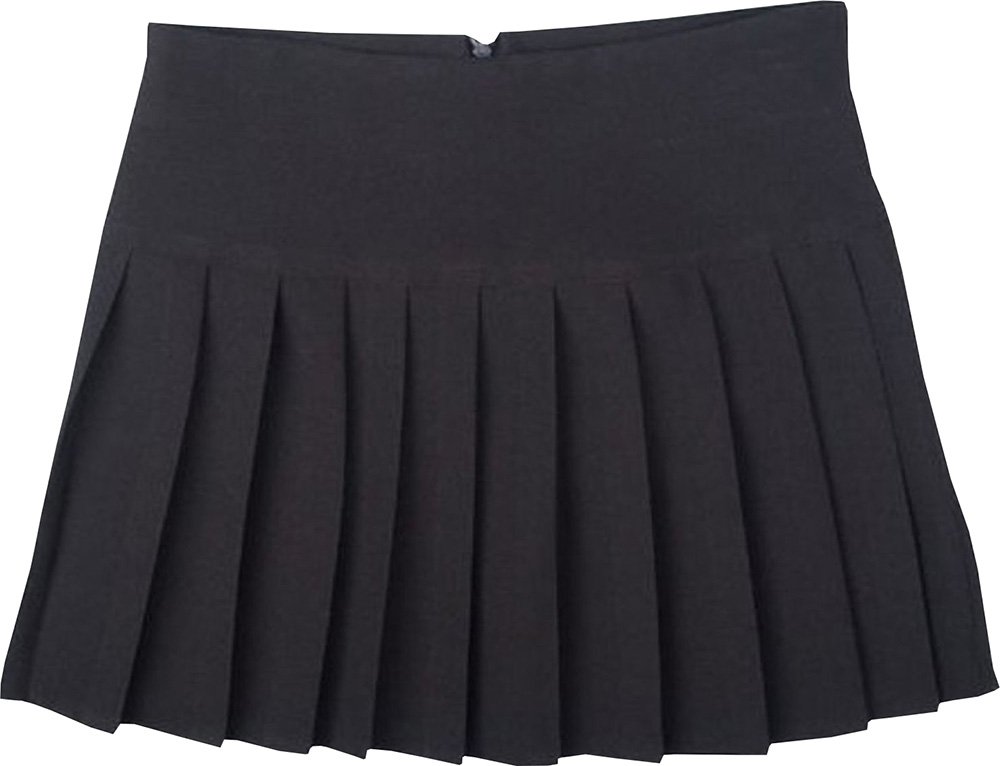 ND Sports Girl's School Uniform Short Skirts, Size 10 (15-Inch Length x 28-Inch Width), Black