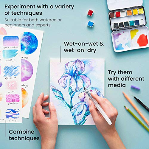 Arteza Watercolor Painting Art Set, Watercolor HalfPans and Foldable