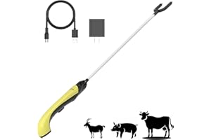 FIETODK 45" Cattle Prod, Upgraded Waterproof Cattle Prod Stick for Modern Livestock Management,Sheep - Livestock Herding Tool（Yellow)