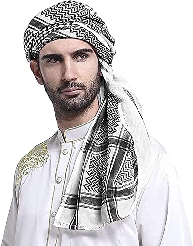 Quesera® Men Arab Shemagh Headscarf Muslim Dubai Casual Headwear