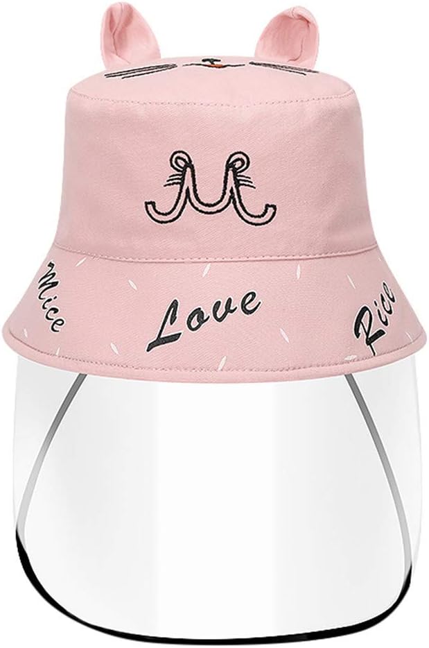 Kids Anti-Spitting Protective Hat Clear Face Shield Dustproof Cover Boys Girls Fisherman Cap Hat