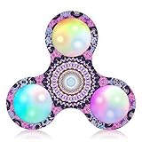 Fidget Spinner, Court Pattern LED Light Fidget Hand Spinner Stress Relief Manipulative Play Toy Mchoice (E)