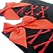 kilofly Black Thigh Highs Combo [Set of 2 Pairs] - Cross Net Back & Red Bowknots