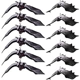 12PCS Halloween Bats,Rubber Hanging Bats for Halloween Party,April Fool's Day,Ha