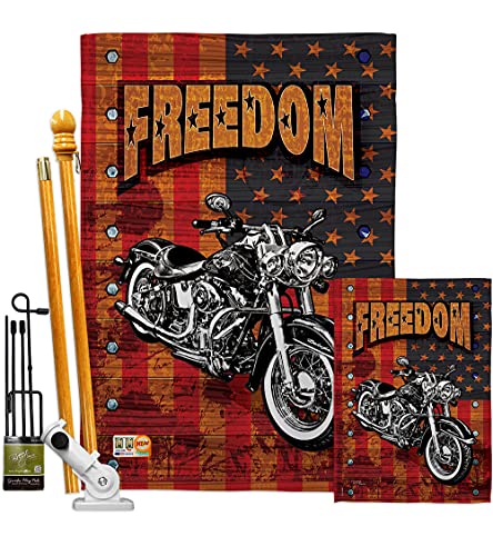 Breeze Decor FK111001-BO Motorcycle Americana Patriotic Decorative Vertical Kit…