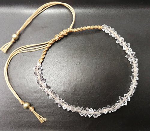 Herkimer Diamond Bracelet, April Birthstone,Gemstone Bracelet, Handmade Bracelet,Macrame bracelet,Delicate Bracelet, Diamond Quartz Bracelet - 6.5,7,7.5,8 - Custom size