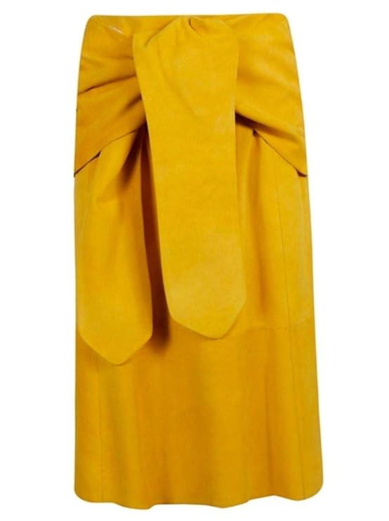 DROMe Damen DPD1808PD7143015 Gelb Wildleder Rock