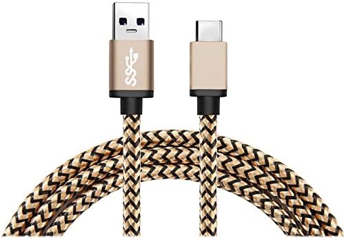Type C Cable 3ft USB C to USB 3.0 Cable Braided Nylon ,AyiHuan Data&Charging Cable with Reversible Connector for LG G5 huawei P9 /P9 Plus/P10,LG V20, Galaxy S8 S8+ and More,(1M/3Ft gold & black)