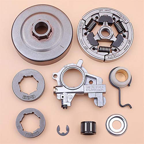 NAWQK Kupplungstrommel 3/8"8T 7T Kettenrad Rim Kit für Stihl MS361 MS 361 Ölpumpe Wurmzahnrad Kettensäge 1128 007 1000, 1128 160 2004
