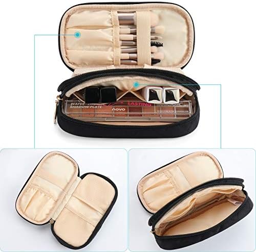 ANKUER Travel Makeup Bag Small Cosmetic Bag Organizer Cosmetic Case Pouch Gift for Women (Black) 2 ANKUER Travel Makeup Bag Small Cosmetic Bag Organizer Cosmetic Case Pouch Gift for Women (Black)