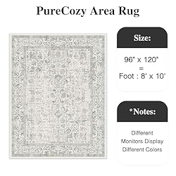 PureCozy Green Area Rug 8x10 Indoor Vintage Living