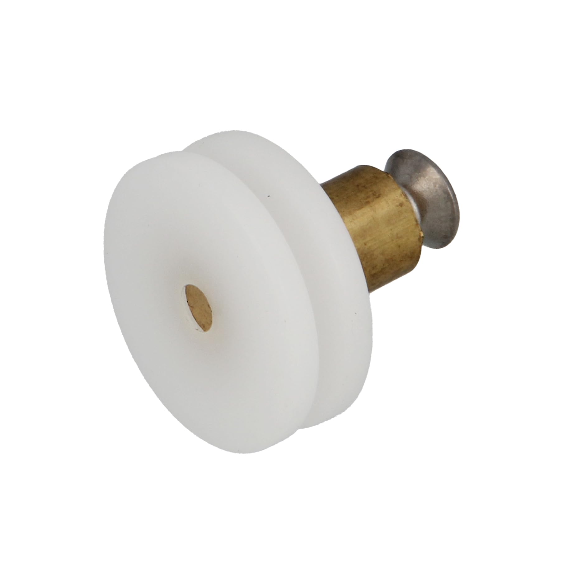 Amig - Shower Screen Bearing | Set of 2 | Diameter 26 x 21 mm | Bearing with Ball Joint and Screw M5 x 8 | for Sliding Door for Bathroom Showers | White Nylon