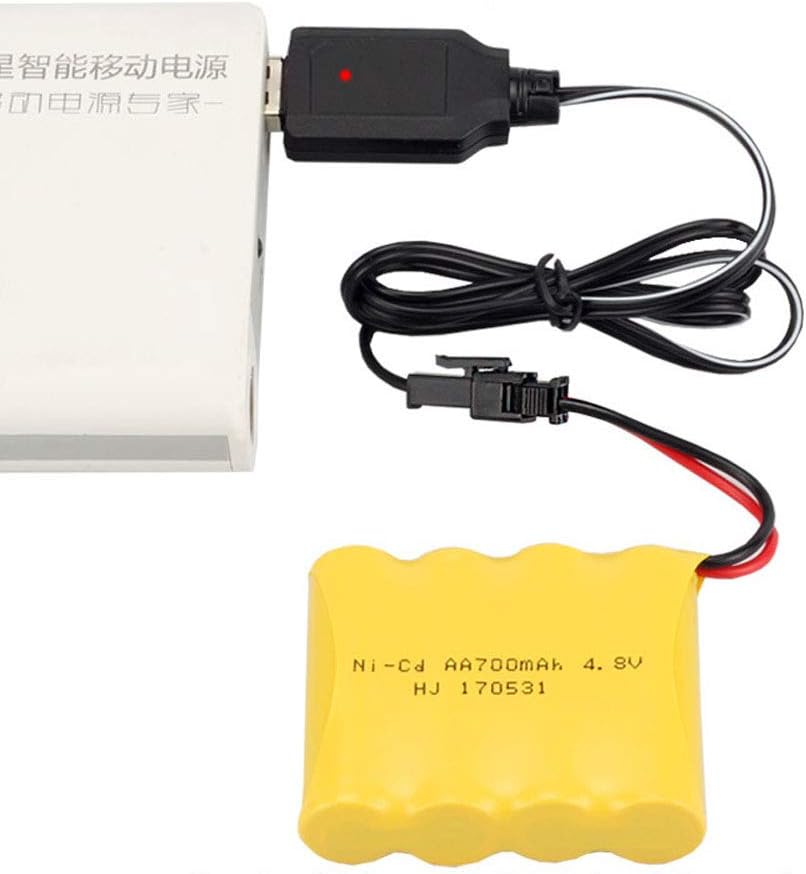 USB Charging Cable Battery Charger Cable for Ni-Cd Ni-MH Rechargeable Batteries Pack SM-2 Pin Plug Adapter 4.8V Output Used on RC Toys Car TANK Trucks Trains Boat - Image 4