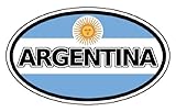 Argentina and Argentinian Flag Car Bumper Sticker Decal Oval