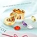 CIUNOFOR Wide Band Enhancer Ring for Women Yellow Red Purple White CZ Ring Gold Rose Gold Plated Stainless Steel Ring