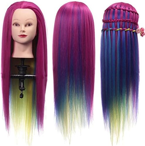 Cool2day Colorful Mannequin Head Hairstyles Hairdressing Doll Heads Hairdresser Manik Synthetic Hair Training Head