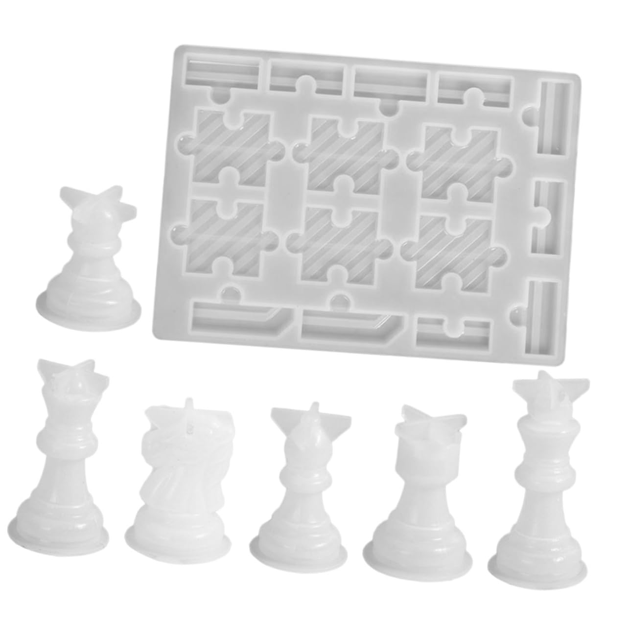 VILLFUL 1Set Chess Molds for Casting Chess DIY International s Molds for Crafting and Creative Projects Durable for Board Game Enthusiasts
