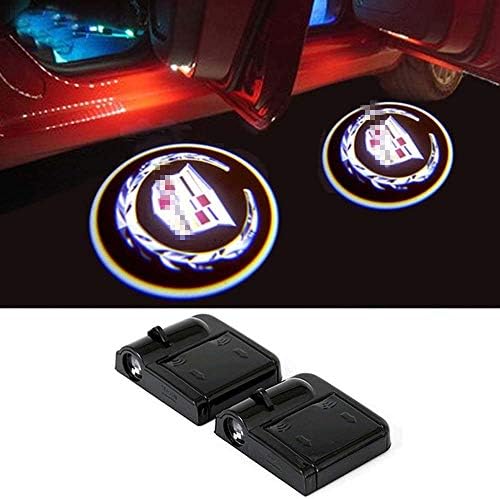 2 Pcs Wireless Car Door LED Welcome Laser Projector Logo Lights Fit For Cadillac CTS SRX XT5 ATS STS XTS SXT