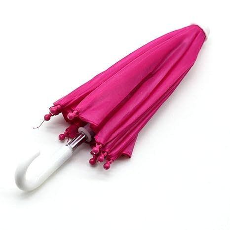 ellaroom Incredible 18 Inch Doll Hot Pink Umbrella, Handle Loop, Open and Closes Perfect for 18 Inch American Girl Dolls Umbrella(None Meihong.)