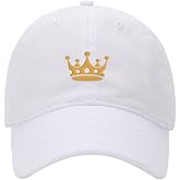 WINGZOO Men's Baseball Caps Crown King Embroidered Dad Hat Washed Cotton Adjustable Embroidery Cap