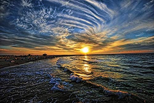 Diartop 5D Diamond Painting Kit by Number Hypnotic Sunset at Israel Full Drill Diamond Painting Kit Home Wall Decor