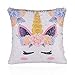 GONOMI Unicorn Magic Reversible Sequin Flip Mermaid Pillow Cover Throw Cushion Case Decorative Pillowcase (Purple, 16
