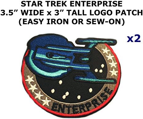2 PCS Star Trek Enterprise Theme DIY Iron / Sew-on Decorative Applique Patches