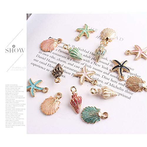 20pcs Mixed Alloy Metal Shell Pendant Conch Starfish Charms for Jewelry Making Fit DIY Handmade Earring Necklace