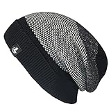 LETHMIK Mens Slouchy Cuff Beanie Mix Knit Winter Watch Cap Acrylic Skull Hat