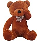 WOWMAX 4 Foot White Dark Brown Huge Teddy Bear Cuddly Stuffed Plush Animals Teddy Bear Toy Doll 47