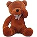 WOWMAX 4 Foot White Dark Brown Teddy Bear Cuddly Stuffed Plush Animals Teddy Bear Toy Doll 47