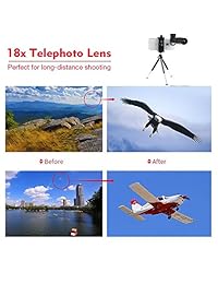 Zwish Zoom   Lentes de telefoto para teléfono móvil, 18 unidades, para iPhone 8 7 6S 6 Plus 5 4, Samsung, Android y otros teléfonos
