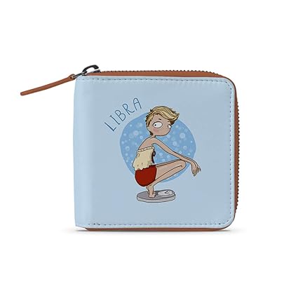 Robobull Multicolored Printed Designer Anti Lint Fabric YKK Zipper Wallet (Lowkey Libra)