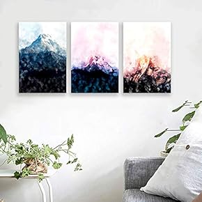 signwin 3 Piece Canvas Wall Art Abstract Mountain...