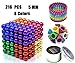 Coolpay 216 Pieces 8 Colors 5MM Magnets Fidget Blocks Toys Learning and Stress Relief Magnetic Building Blocks for Kids Executive Desk Toys Gift for Adults (8 Colors)