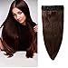 100% Remy Clip in Human Hair Extensions 16-22inch Natural Hair Grade 7A Quality 3/4 Full Head 1 Piece 5 Clips Long Thick Soft Silky Straight for Women Beauty 20