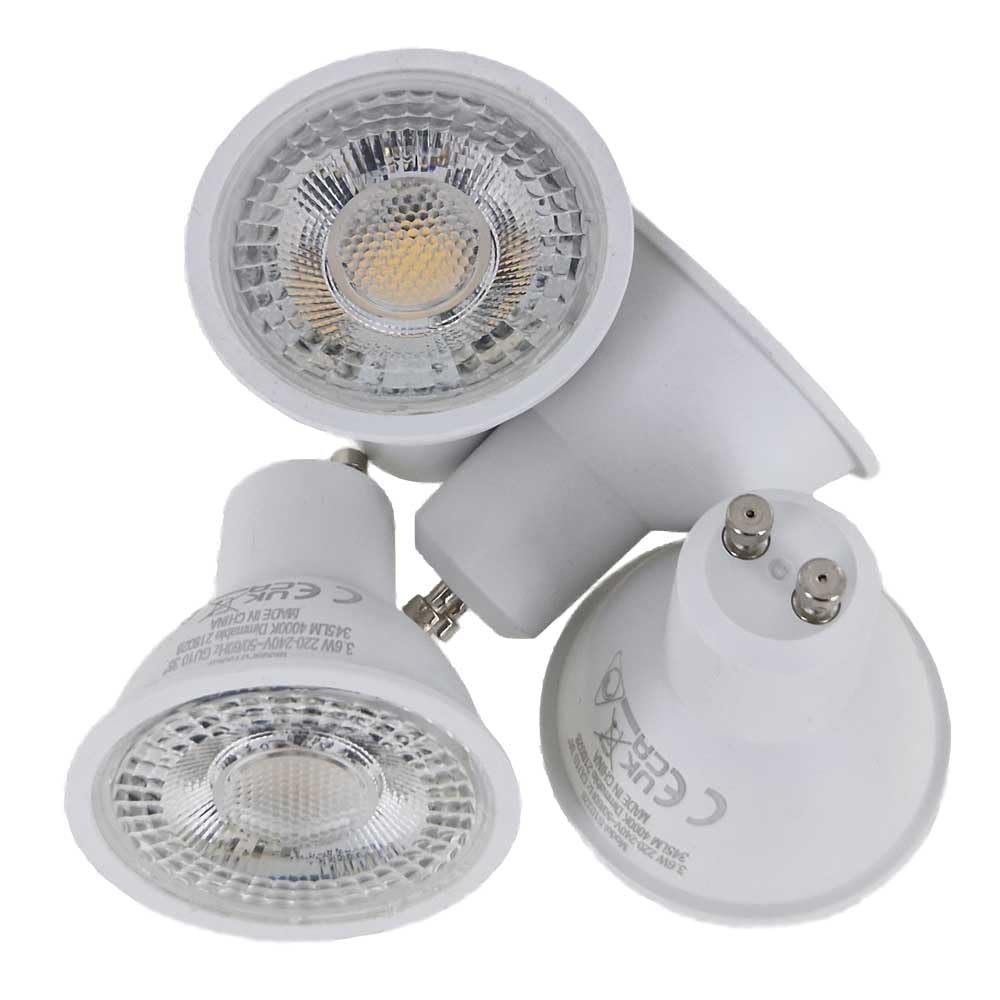 Inspired Essentials LED GU10 Dimmable Spotlight Bulb 3.6W (50W Replacement) - Pack of 4 LED Bulbs (Cool White, 50W Equivalent Dimmable)