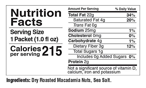 FBOMB Fat Bomb – Macadamia with Sea Salt Nut Butter – All-Natural On-the-Go Snack / Low Carb Energy / High Quality Fat / Keto, Paleo, Vegan Friendly – 1-Ounce Packets, 10-Count Box