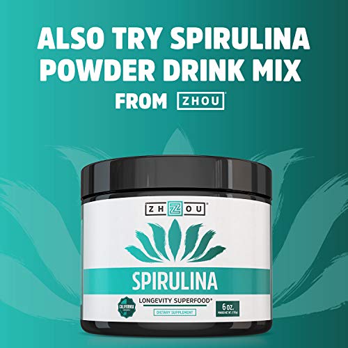Zhou Nutrition Spirulina Tablets, Sustainably Grown in California