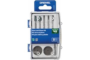 Dremel 735-01 Glass Etching Rotary Tool Accessories Kit - 8 Piece Set - Includes Grinding Stones, Polishing Disc, and Diamond