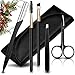 Eyebrow Tweezers Scissors and Razors Set - KASI 3pcs Stainless Steel Eyebrow Trimmer Shaver Shaper Eyebrow Scissors with Comb Kit for Women and Men - Pink