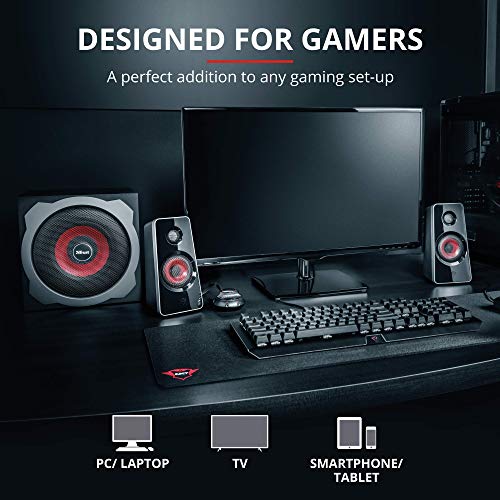 Trust-Gaming-GXT-38-Tytan-21-PC-Gaming-Speaker-System-with-Subwoofer-for-Computer-and-Laptop-120-W-UK-Plug-BlackRed