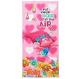 Trolls Girls Beach Towel Poppy Pink Floral 28 x 58