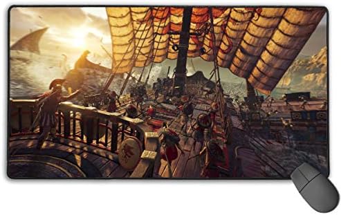 Assassin's Creed Odyssey Many Soldier The Centurions On Boat Ship Gaming Large Mouse Pad Alexios and Kassandra15.7" x 29.5" Inches