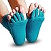 Flesser Yoga Sports GYM Five Toe Separator Socks Alignment Pain Health Massage Socks (Lake Blue)