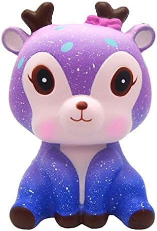 TENCHOE Jumbo Slow Rising Squishies Deer Galaxy Cute Cream Scented Rare Fun Toy Cute Baby Squishy Toys For Kids and Adults Novelty Gifts